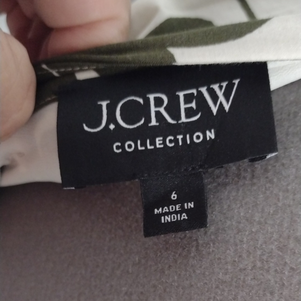 J. Crew Olive and White Floral Maxi Dress Formal Event, Bohemian, Boho. - Picture 2 of 12